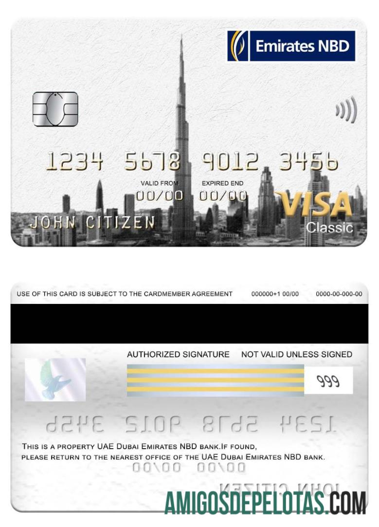 Banco NBD dos Emirados Árabes Unidos Dubai Emirados exemplo